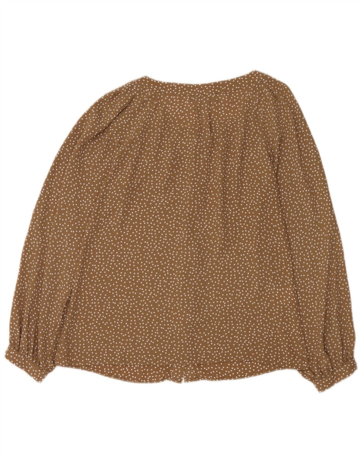 Laura Ashley Damen Hemdbluse UK 12 Mittelbraun gepunktetes Polyester