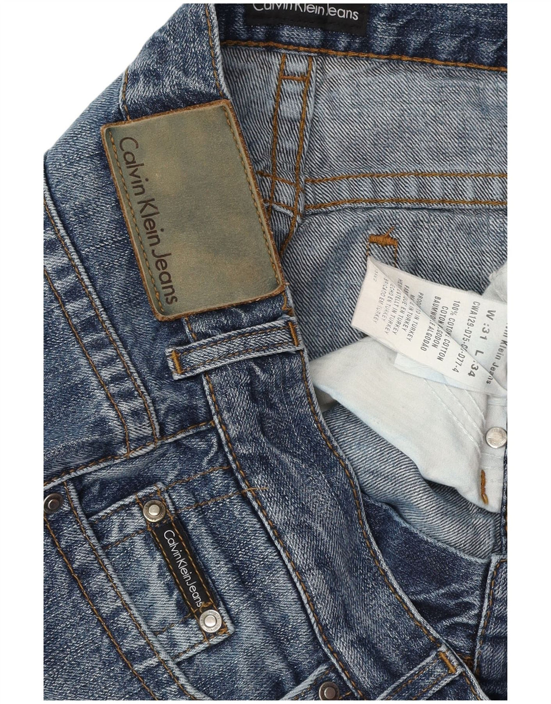 Calvin Klein Damen Bootcut Jeans W31 L30 Blaue Baumwolle