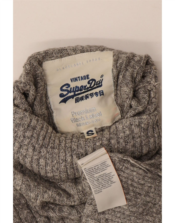 Superdry Rollkragenpullover für Damen, Gr. 10, Größe S, Grau, Baumwolle