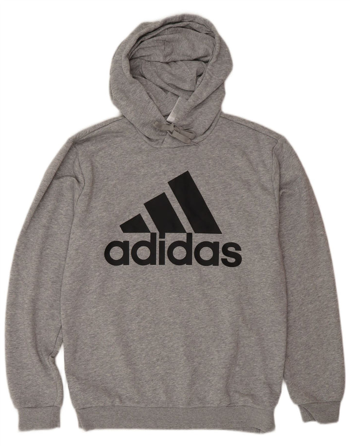 ADIDAS Herren Graphic Hoodie Pullover Kleine graue Baumwolle