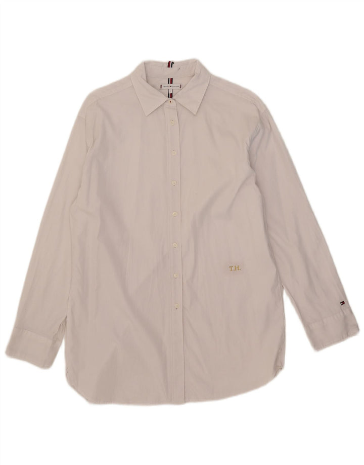 Tommy Hilfiger Damenhemd US 8 Mittelweiße Baumwolle