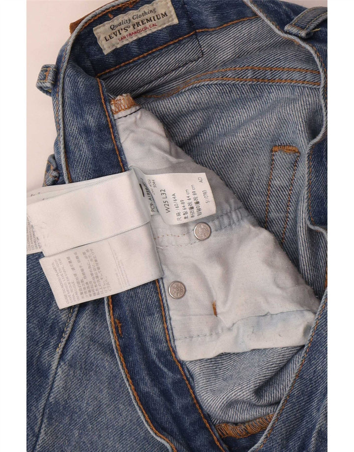 Levi's Damen 501 Straight Jeans W25 L32 Blaue Baumwolle