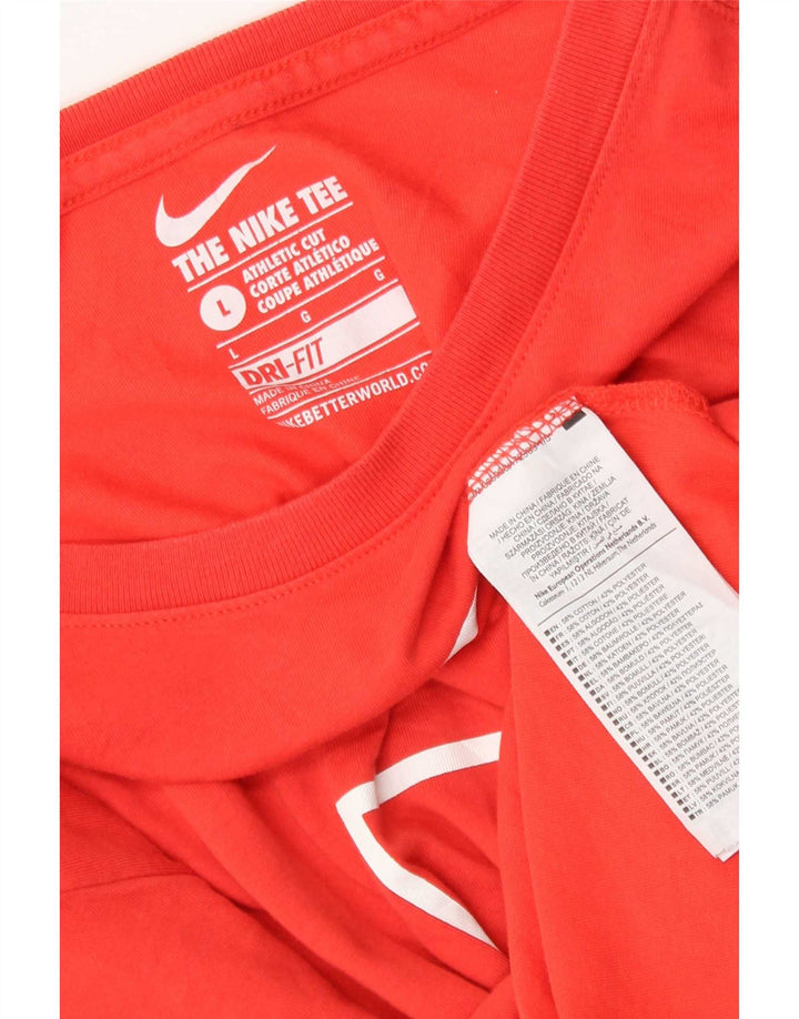 Nike Herren Dri Fit Graphic T-Shirt Top Große rote Baumwolle