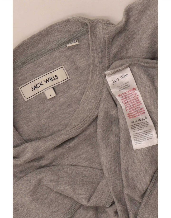 Jack Wills Herren-Sweatshirt mit Grafik, Größe L, Grau, Blockfarben-Baumwolle