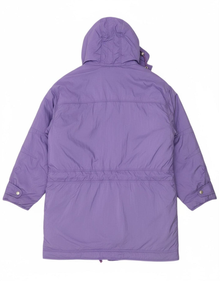 ELLESSE Womens Oversized Hooded Windbreaker Coat UK 14 Medium Purple