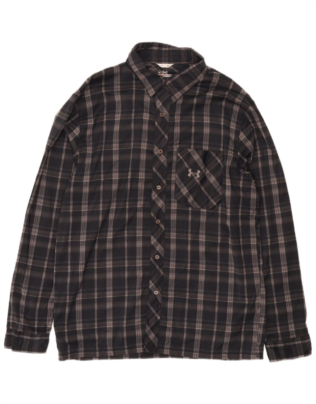 Under Armour Herren Allseason Gear Shirt, großes, grau kariertes Polyester
