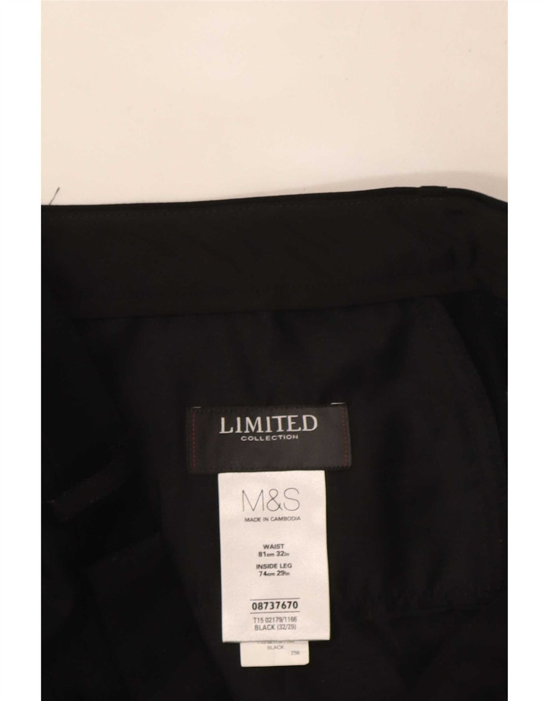 Marks & Spencer Herren-Anzughose mit gerader Passform, W32, L29, Schwarz