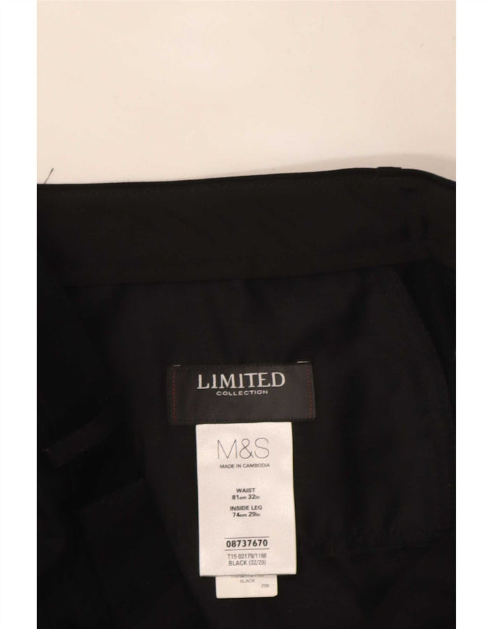 Marks & Spencer Herren-Anzughose mit gerader Passform, W32, L29, Schwarz