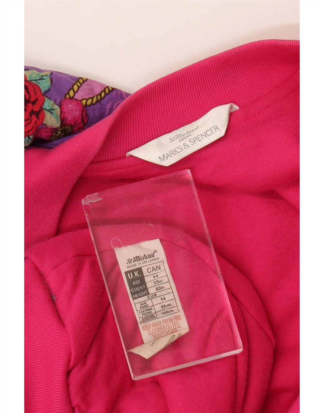 Marks & Spencer St. Michael Bomberjacke für Mädchen, 13–14 Jahre, rosa geblümt