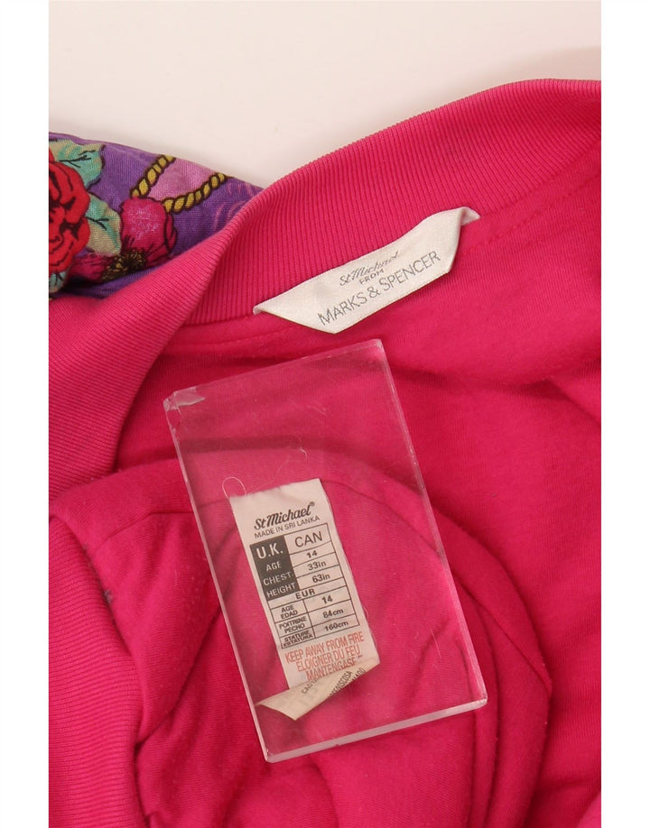 Marks & Spencer St. Michael Bomberjacke für Mädchen, 13–14 Jahre, rosa geblümt