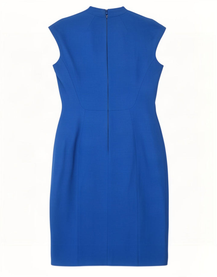 Karen Millen Damen Etuikleid UK 14 Mittelblaue Viskose