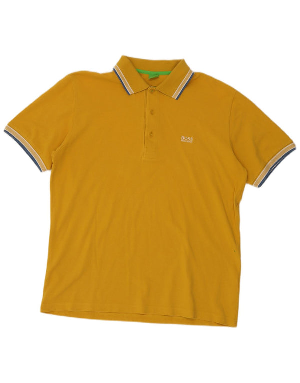 Hugo Boss Herren Poloshirt XL Gelb Baumwolle