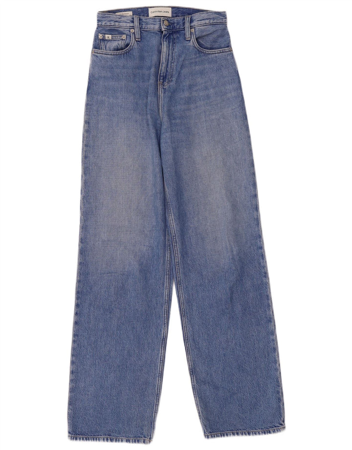 Calvin Klein Damen High Rise Wide Leg Jeans W25 L32 Blau