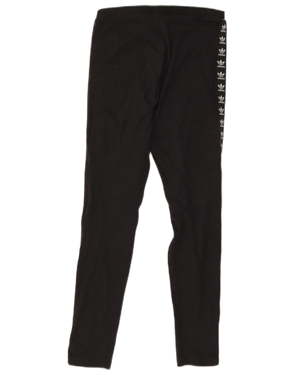 Adidas Damen Graphic Leggings UK 8 Small Schwarz Baumwolle