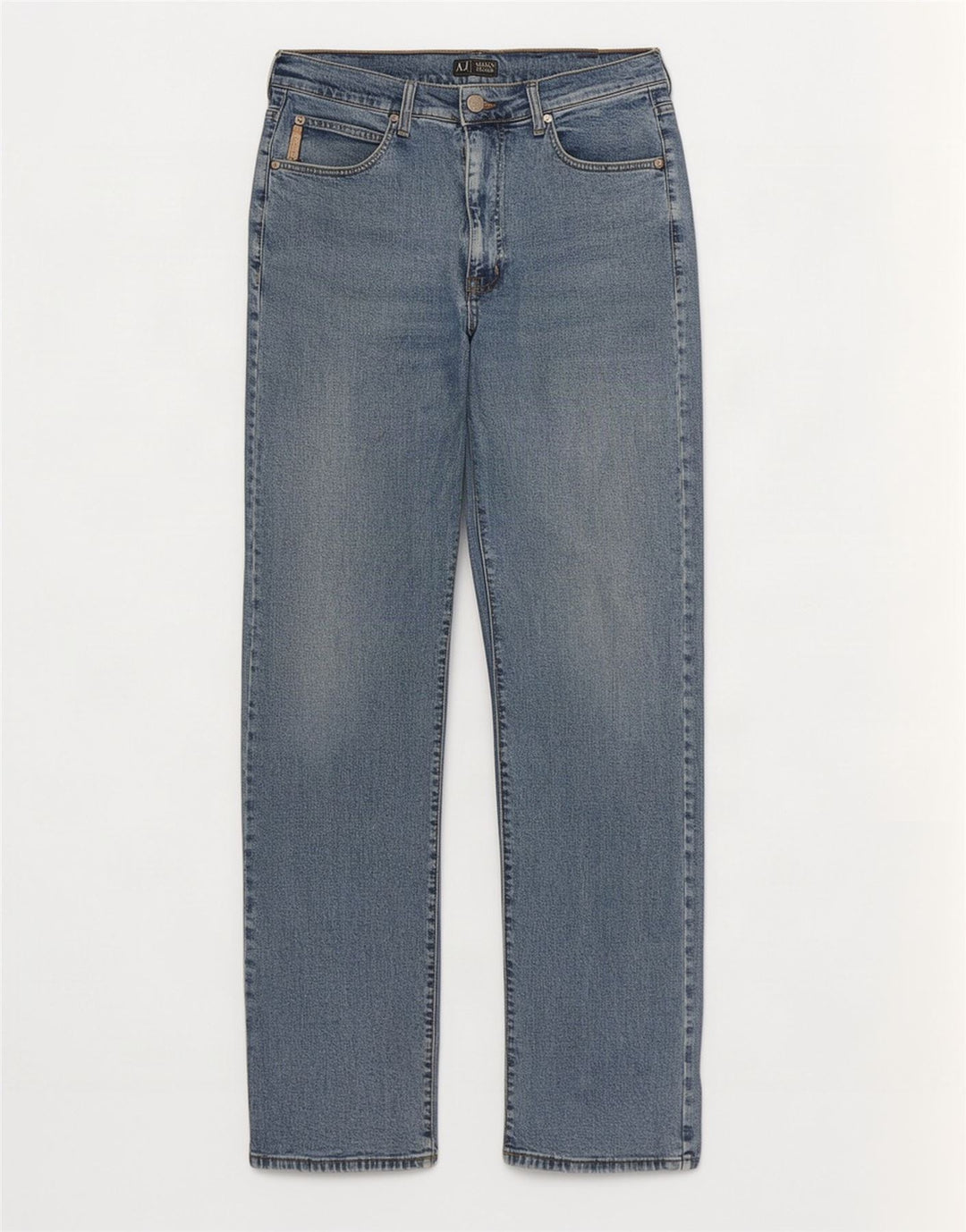Armani Herren Straight Jeans W32 L32 Blaue Baumwolle