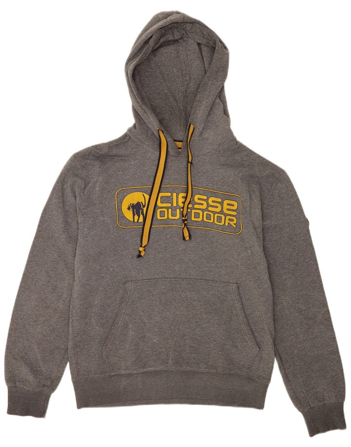 Ciesse Piumini Herren-Kapuzenpullover mit Grafik, mittelgraue Baumwolle