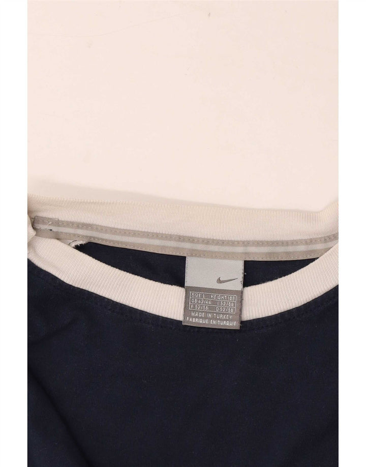 Nike Herren-Oberteil, langärmlig, UK, Größe 42/44, groß, Marineblau, Farbblock