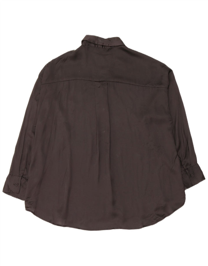 Übergroße Hemdbluse für Damen von Zara, Gr. 10, Größe S, Schwarz, Polyester