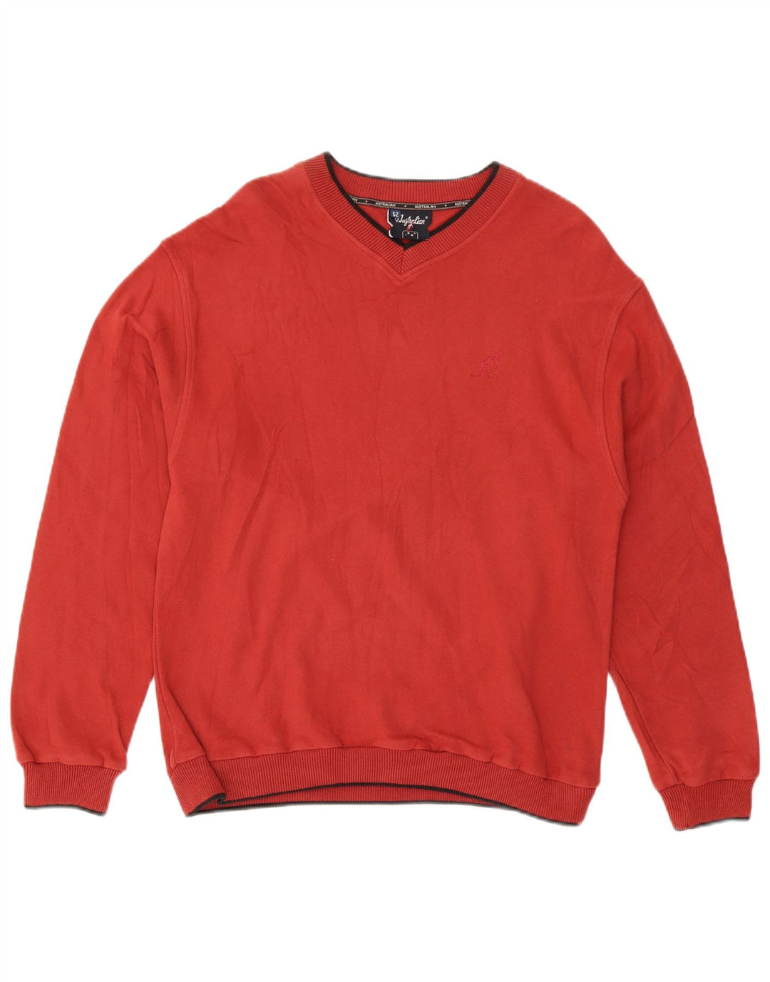 AUSTRALIAN L'ALPINA Herren Sweatshirt Pullover IT 52 Große rote Baumwolle