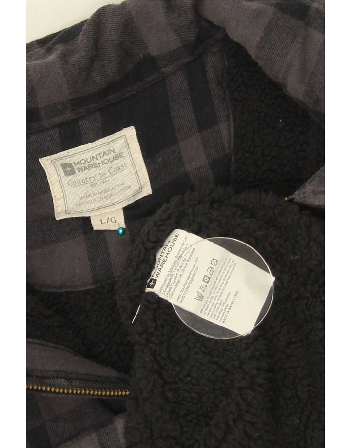 Mountain Warehouse Holzfäller-Flanellhemd für Herren, groß, grau kariert, Baumwolle