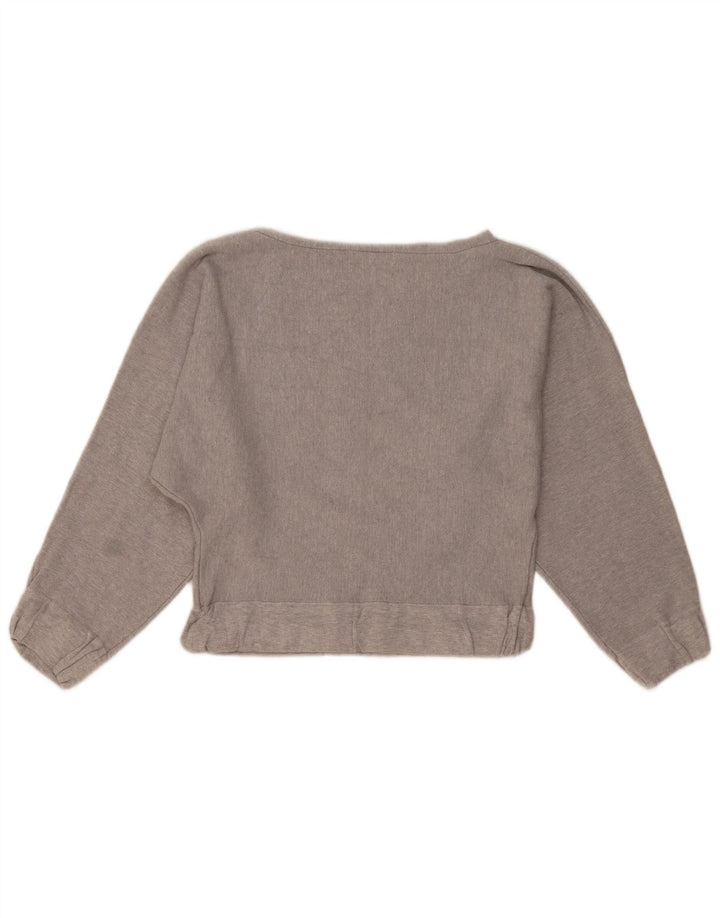 Zara Damen Crop Sweatshirt Pullover UK 14 Mittelgraue Viskose