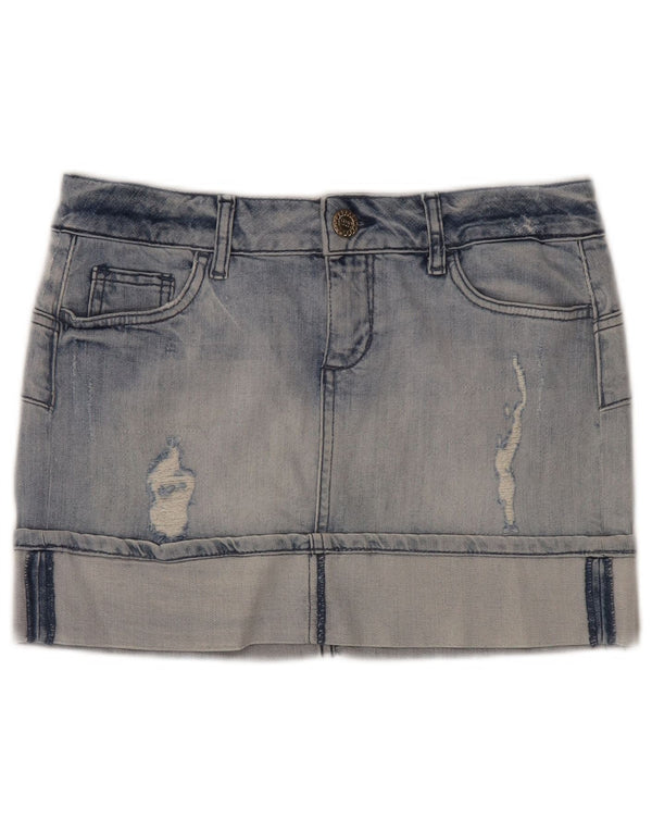 Liu Jo Distressed Mini-Jeansrock für Damen, W28, mittelblaue Baumwolle