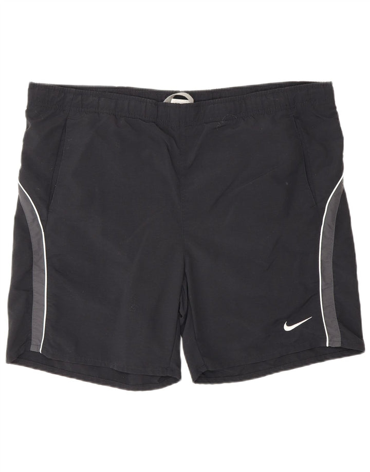 Fila Herren-Badeshorts, groß, schwarzes Colourblock-Nylon
