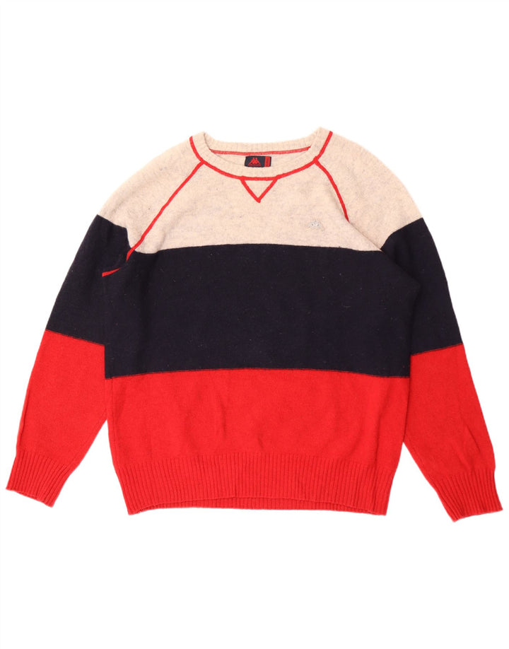 Kappa Herren-Pullover mit U-Boot-Ausschnitt, XL, mehrfarbige Colourblock-Wolle