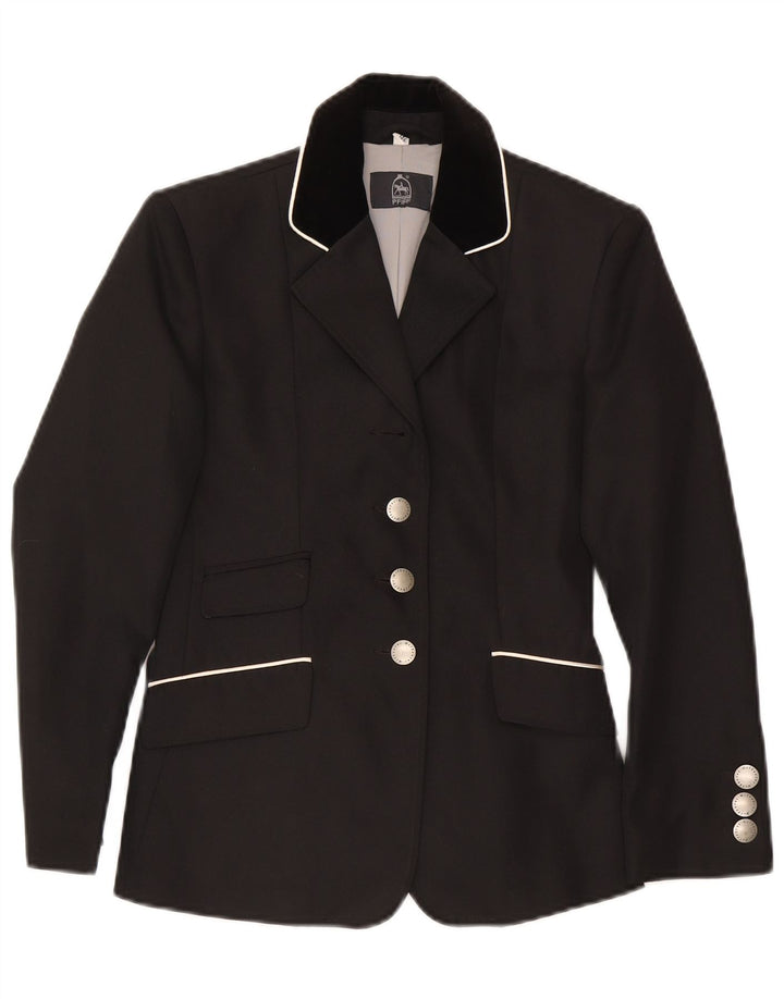 Pfiff Mädchen-Blazerjacke mit 3 Knöpfen, 10–11 Jahre, schwarzes Polyester