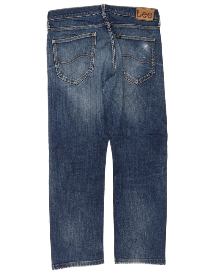 Lee Herren Blake Straight Jeans W34 L28 Blaue Baumwolle