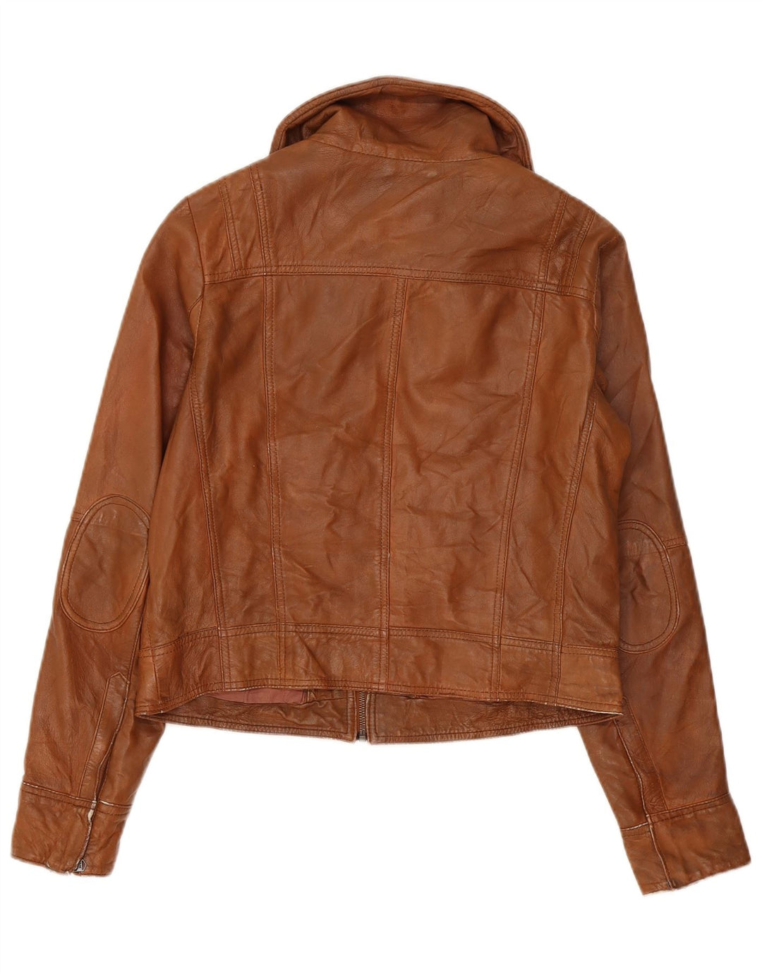 PEPE Jeans Damen Crop Lederjacke UK 18 XL Braun