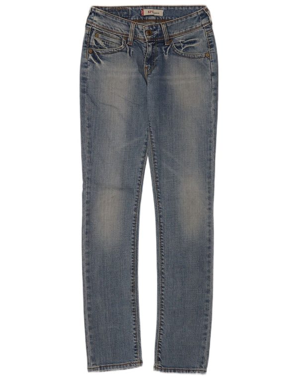 Levi's Damen 571 Slim Jeans W28 L34 Blaue Baumwolle