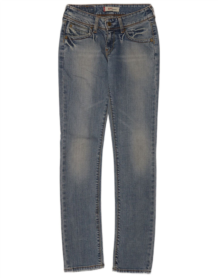 Levi's Damen 571 Slim Jeans W28 L34 Blaue Baumwolle