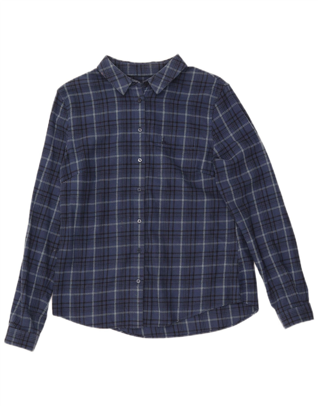 JACK WILLS Flanellhemd für Damen, UK 12, mittelblau, kariert, Baumwolle