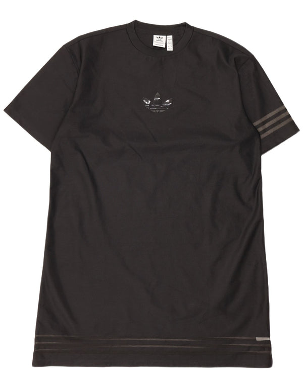 Adidas Damen Übergroßes T-Shirt-Kleid EU 34 XS Schwarz Polyester