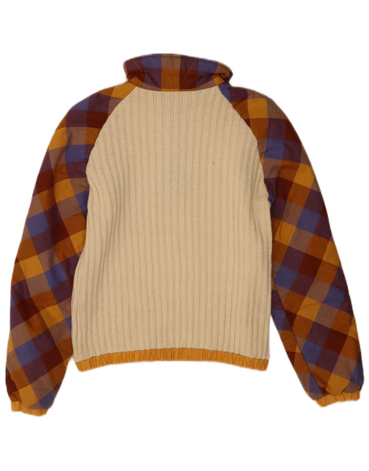 Samas Jungen-Pullover mit Reißverschluss am Kragen, 9–10 Jahre, Beige, Colourblock-Wolle