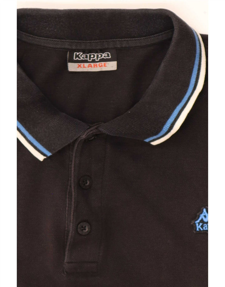 Kappa Herren Poloshirt XL Schwarz gestreift