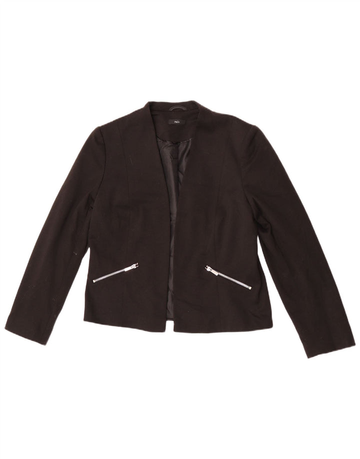 M&Co Womens Open Blazer Jacke UK 12 Mittelschwarzes Polyester