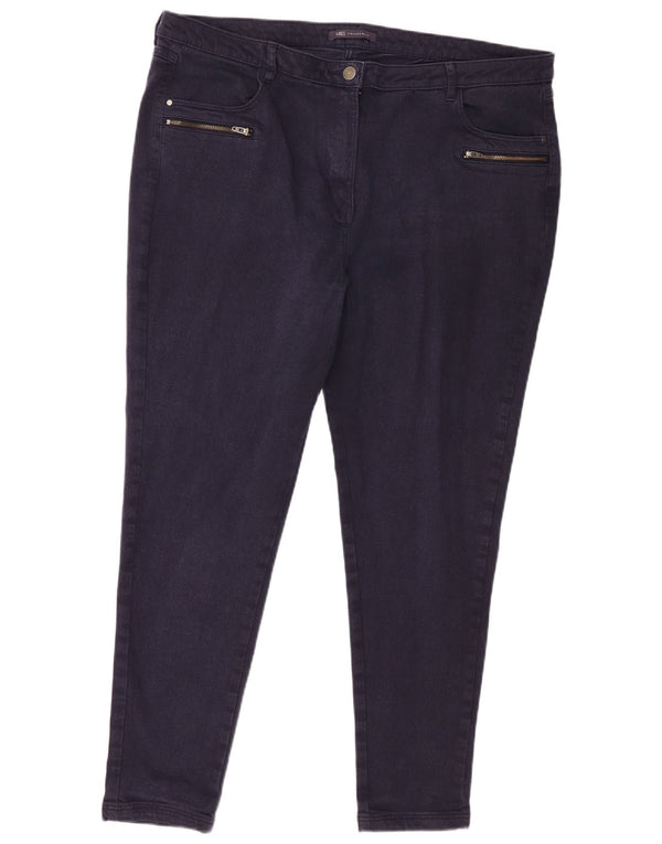 Marks & Spencer Damen Tapered Freizeithose UK 20 2XL W40 L27 Marineblau