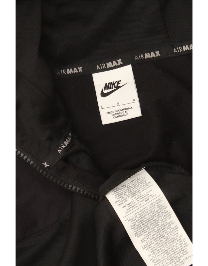 Nike Herren-Kapuzenpullover mit grafischem Reißverschluss, groß, aus schwarzem Polyester