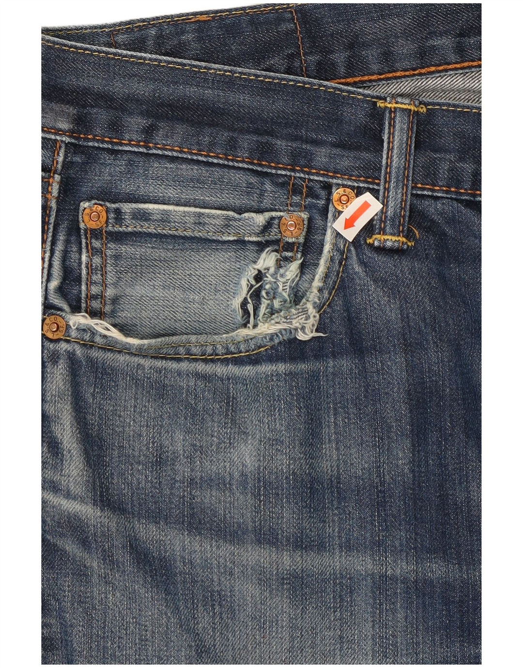 Levi's Herren 501 Distressed Straight Jeans W32 L32 Blaue Baumwolle