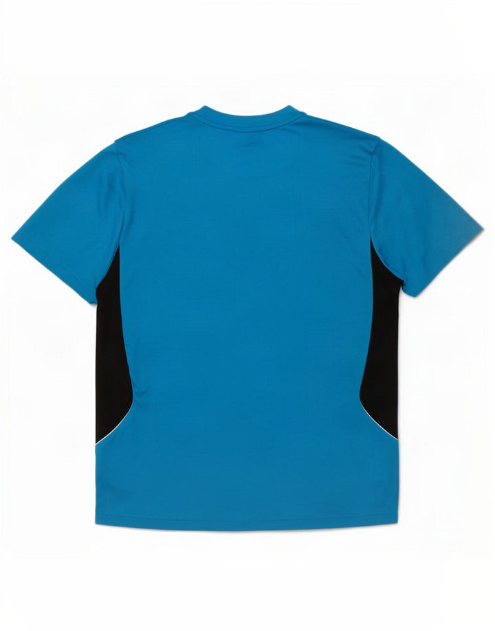 Adidas Herren Climalite T-Shirt Top Large Blau Colourblock Polyester