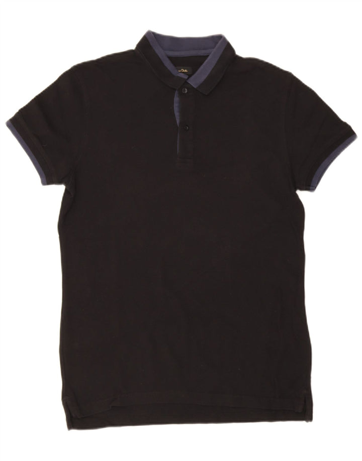 Massimo Dutti Herren-Poloshirt mit lässiger Passform, mittelschwarz