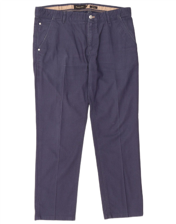Massimo Dutti Herren Chinohose EU 42 Large W32 L28 Marineblau gepunktet