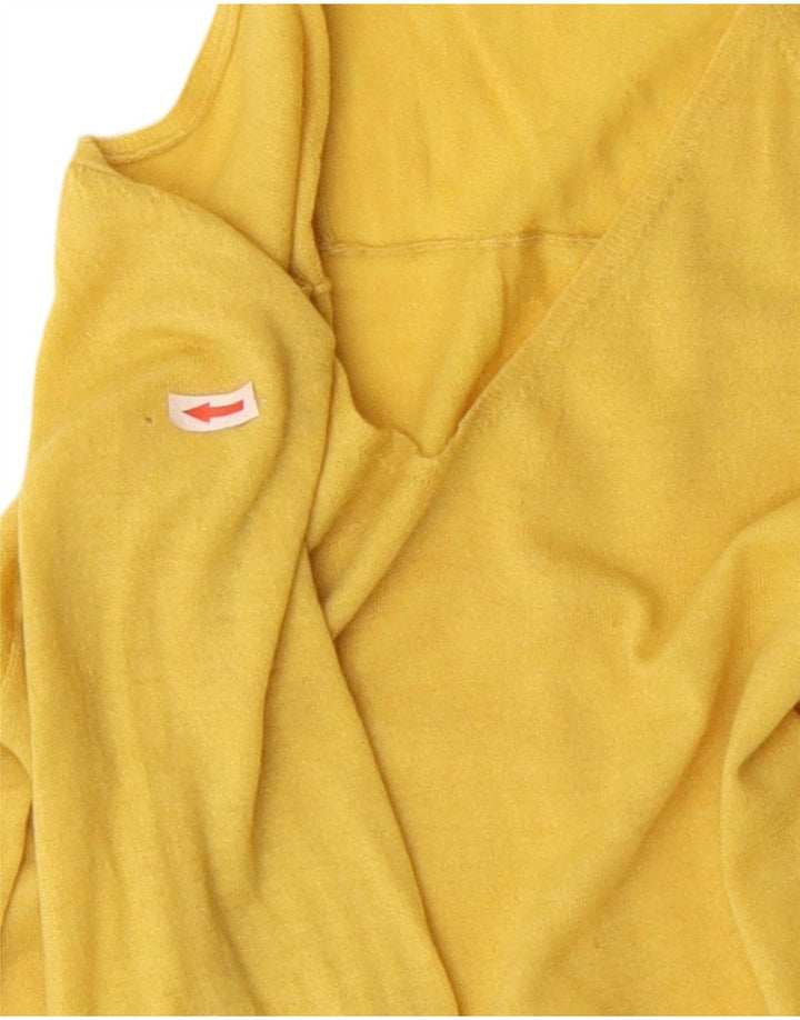 Hobbs Damen-Pullover mit V-Ausschnitt, UK 12, mittelgelbe Wolle