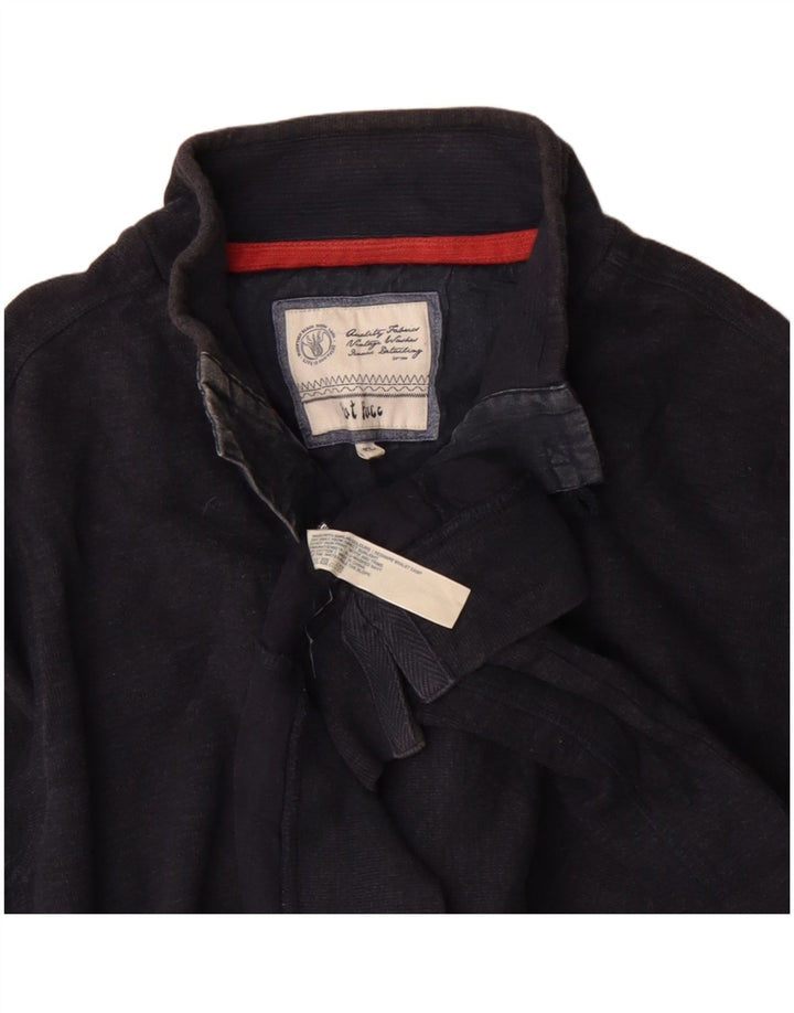 FAT FACE Herren-Sweatshirt mit Knopfkragen, XL, marineblau, Baumwolle