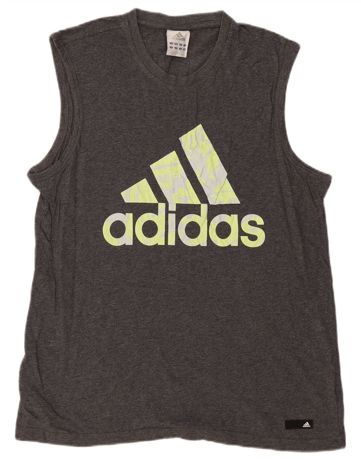 Adidas Herren Graphic Vest Top Große graue Baumwolle