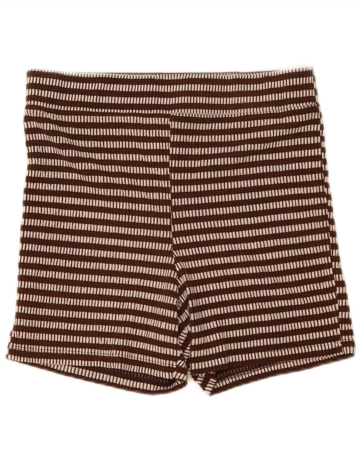 Topshop Damen Sportshorts UK 14 Mittelbraun gestreift