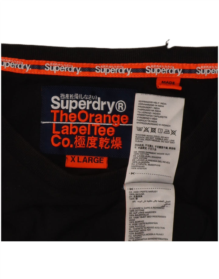 Superdry Herren T-Shirt Top XL Schwarz Baumwolle
