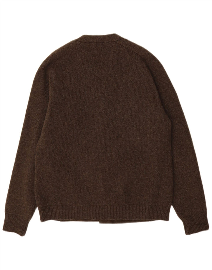 Roberto Collina Herren-Strickjacke IT 50 mittelbraune Wolle